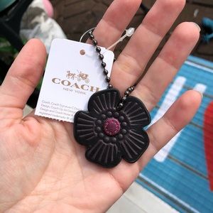 Coach medium tea rose bag charm